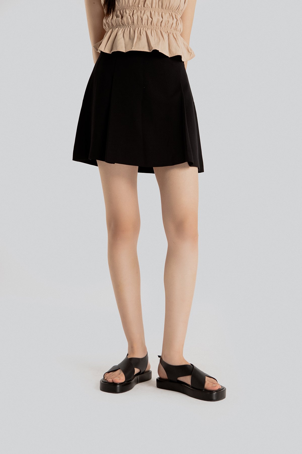 Chân váy xếp ly cao cấp ngắn bản to MÀU XÁM phong cách Hàn Quốc  Lazadavn
