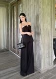 Set áo cúp ngực quần ống suông