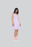 Đầm caro bèo đắp chéo Purple Caro Ruffles Sun Dress