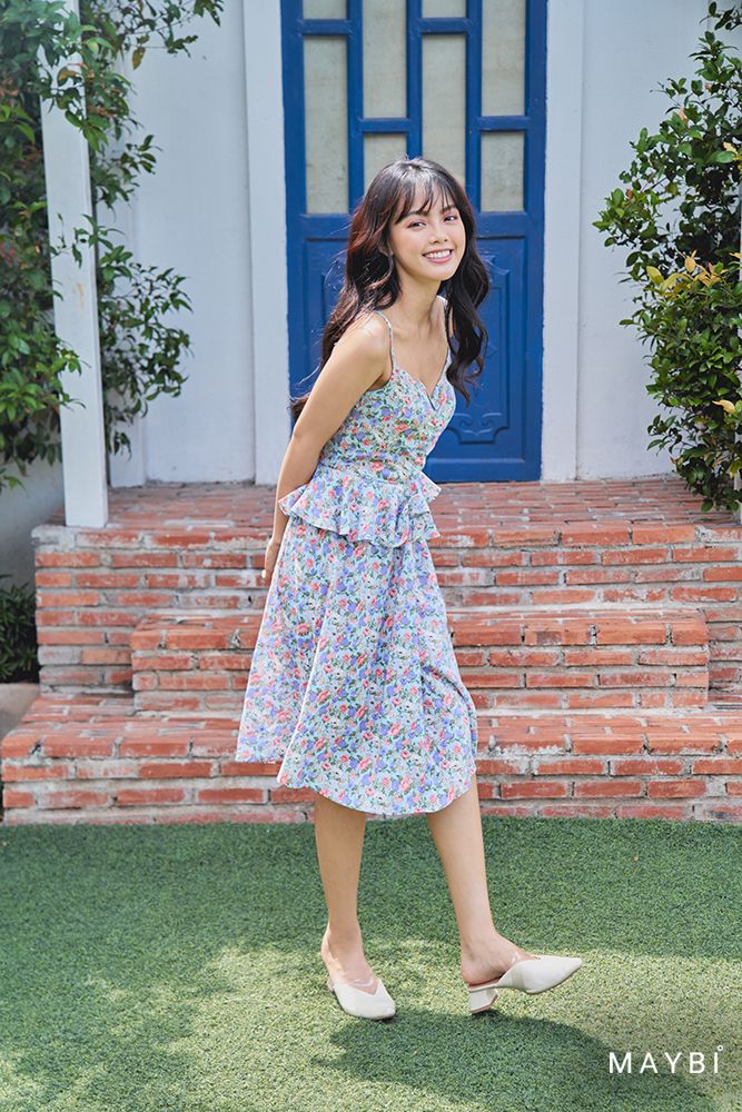 Đầm 2 dây bèo eo - Punchy Bloom Dress