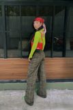 Quần dài ống rộng ticke caro