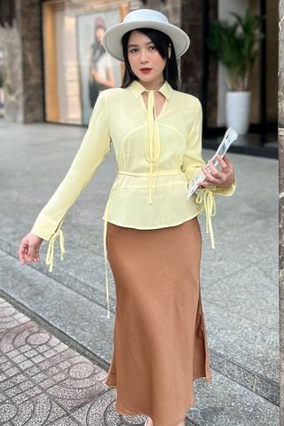 Áo suông xô gân phối dây