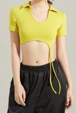 Áo croptop ôm thun phối dây