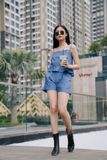 Quần short Denim Xanh nhạt Pocket Light Denim Short