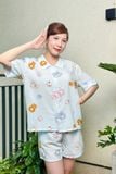 Bộ pyjama ngắn suông ngắn tay in hình gấu