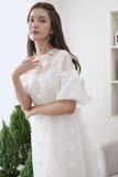 Đầm babydoll voan dệt bông tay bồng