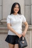 Áo len polo form rộng ngắn tay