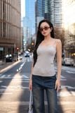 Quần jean ống suông cạp cao wash