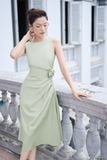 Đầm midi cotton lạnh nhún kiểu