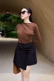 Áo ôm thun rayon nhún kiểu tay dài