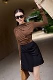 Áo ôm thun rayon nhún kiểu tay dài