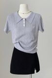 Áo len polo form rộng ngắn tay