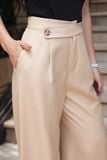 Quần ống rộng cotton lạnh lưng đắp xéo