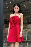 Đầm mini xòe phi tapta phối bèo hoa
