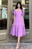 Đầm babydoll dài oganza dệt