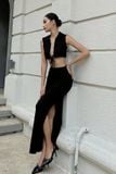 Áo croptop ôm thun không tay có cổ