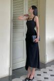 Đầm 2 dây ôm tuyết mưa tà kiểu