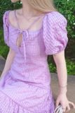 Đầm babydoll dài oganza dệt