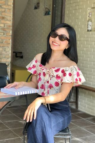 Áo ôm cotton in tay bèo