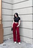 Áo thun ôm crop top tay ngắn đen