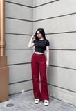Áo thun ôm crop top tay ngắn đen