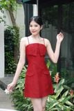 Đầm mini ôm pho xéo phối vạt kiểu