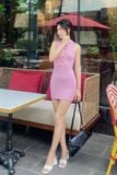 Đầm ôm thun gân phối đan dây