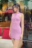 Đầm ôm thun gân phối đan dây