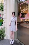 Đầm xòe thun cổ polo dáng mini