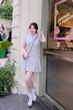 Đầm xòe thun cổ polo dáng mini