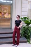 Áo thun ôm crop top tay ngắn đen