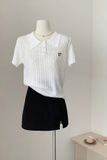 Áo len polo form rộng ngắn tay