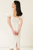Đầm bí tay phồng kiểu trắng - White tulip dress
