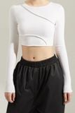 Áo croptop ôm thun tay dài rã kiểu