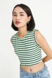 Áo croptop ôm thun sọc không tay