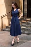 Đầm midi cotton lạnh sát nách