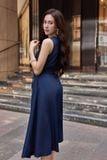 Đầm midi cotton lạnh sát nách