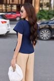 Áo peplum xếp ly eo tay bồng