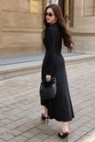 Đầm midi thun ướt phối rayon