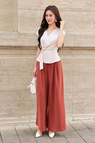 Quần dài ống rộng tuyết nhung