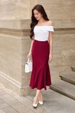 Chân váy midi cotton lạnh đuôi cá