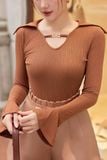 Áo ôm thun sọc kiểu tay loe