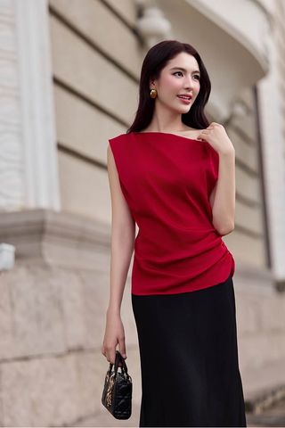 Áo lụa nhún eo