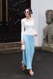 Áo ôm thun ướt cổ xéo