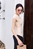 Áo ôm thun ướt nhún vai