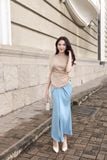 Áo lụa nhún eo