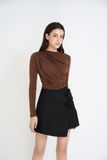 Áo ôm thun rayon nhún kiểu tay dài