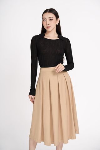 Chân váy midi xếp ly