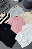 Áo len polo form rộng ngắn tay