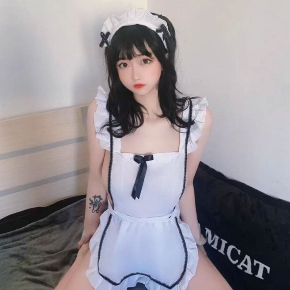 Thời trang sexy cosplay hầu gái với tạp dề HG12